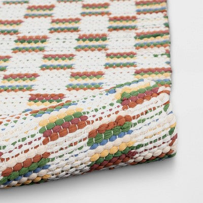  4'x5'6" Checkered Chindi Handwoven Area Rug - Room Essentials™