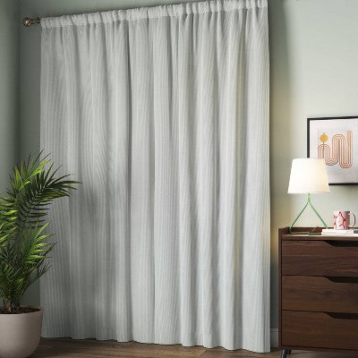  Blackout Baby Striped Window Curtain Panel Gray/Ivory - Room Essentials™