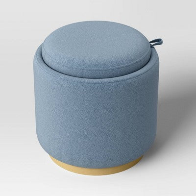  Round Upholstered Storage Ottoman - Room Essentials™
