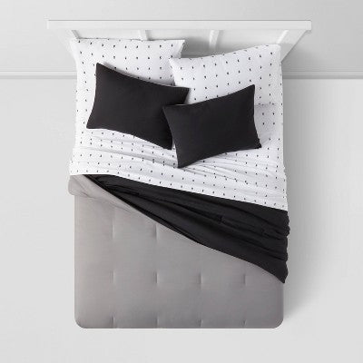  Solid Microfiber Reversible Comforter & Sheets Set - Room Essentials™