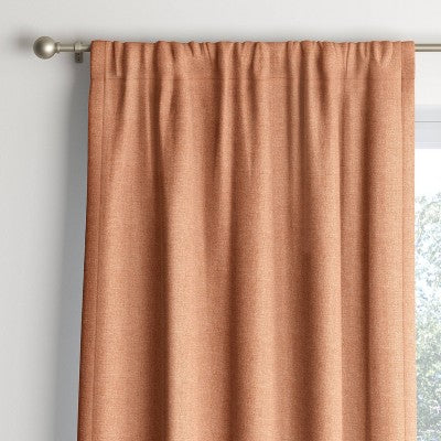  Room Darkening Heathered Thermal Window Curtain Panel Orange - Room Essentials™