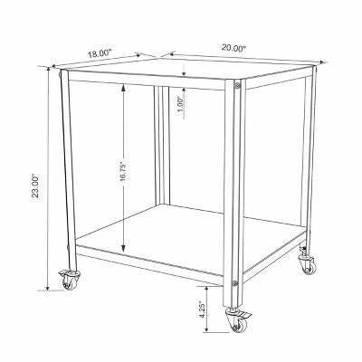  Metal Accent Rolling End Table Chalk White - Room Essentials™