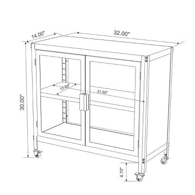  2 Door Metal Rolling Locker Storage Cabinet - Room Essentials™