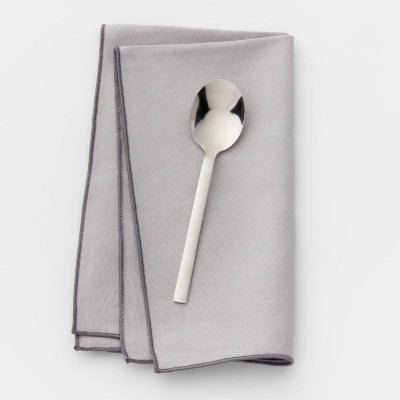  Squared Straight Spoon - Room Essentials™: 18/0 Stainless Steel, Dishwasher-Safe, Silver, 6.78" Length, Dinner Spoon