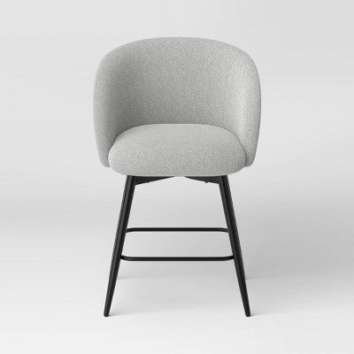  Set Of 2 Barrel Back Counter Stools With Metal Base Counter Stool Gray - Room Essentials™