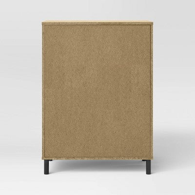  Mixed Material Wood And Metal 4 Drawer Dresser Updated Base Natural Wood - Room Essentials™
