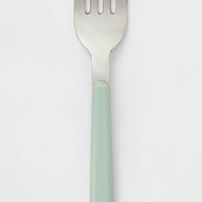  20pc Plastic Handle Flatware Set Mint - Room Essentials™: Stainless Steel Silverware Set, Service For 4, Forks Spoons Knives