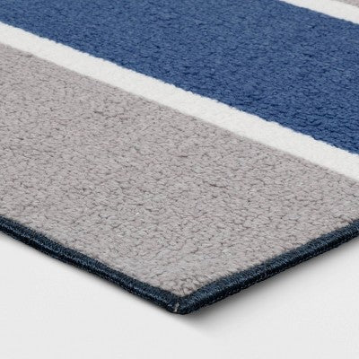  4'x5'6" Rugby Striped Accent Rug Gray/Blue - Room Essentials™