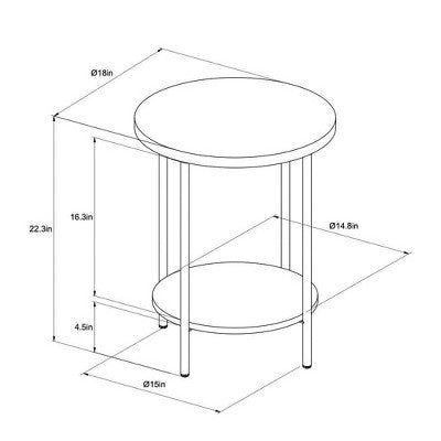  Wood And Metal Round End Table - Room Essentials™