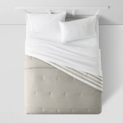  Microfiber Stripe Reversible Comforter - Room Essentials™