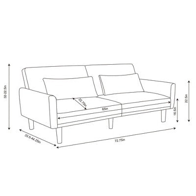  72" Mid Century Modern Futon Sofa - Room Essentials™