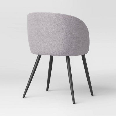  Set Of 2 Upholstered Barrel Back Dining Chairs With Metal Base Dining Chair Gray - Room Essentials™