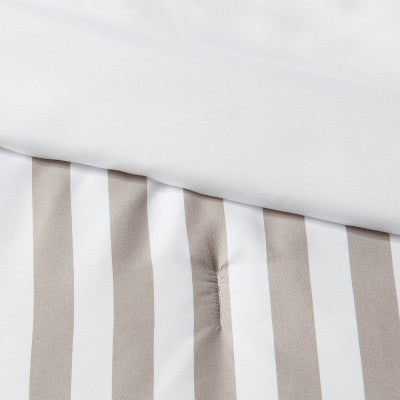  Stripe Microfiber Reversible Comforter & Sheet Set Gray - Room Essentials™