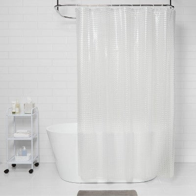  Cubic Shower Curtain Clear - Room Essentials™: PEVA Bathroom Liner, Molded, PVC-Free, Waterproof