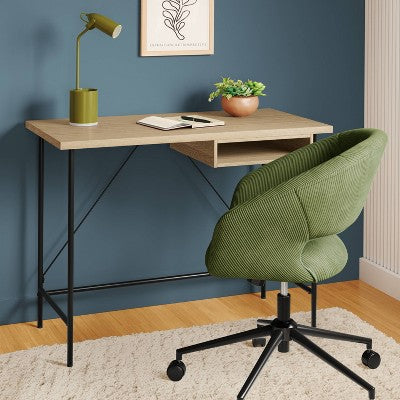 Wood And Metal Writing Desk With Storage - Room Essentials
