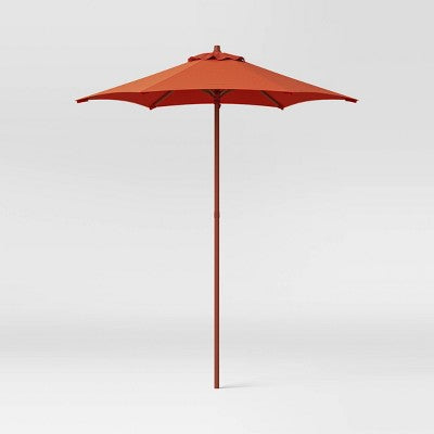  6' Round Outdoor Patio Market Umbrella With Black Pole - Room Essentials™
