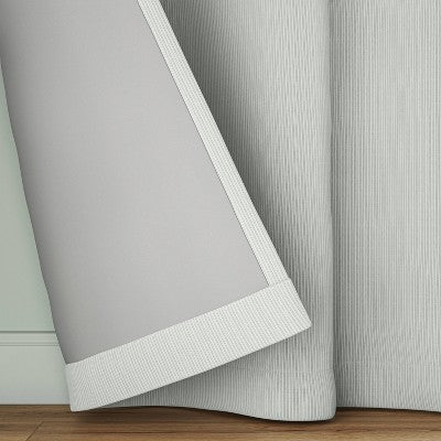  Blackout Baby Striped Window Curtain Panel Gray/Ivory - Room Essentials™