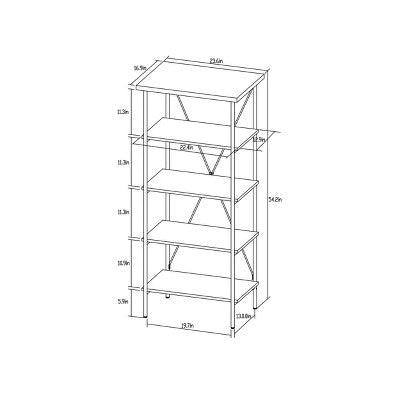  Wood And Metal Media Tower Bookcase Natural - Room Essentials™