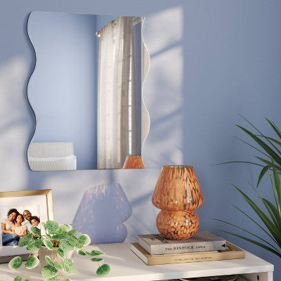  16"x20" Frameless Wavy Wall Mirror Silver - Room Essentials™