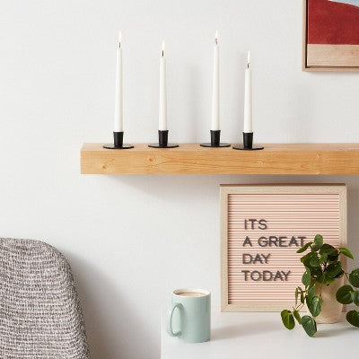  4pk Small Taper Candle Holders Black - Room Essentials™: Iron Set For Home Decor, Fits 1.5" Candles