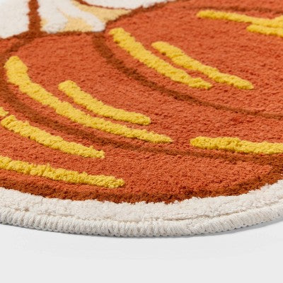  20"x23" Pumpkin Shaped Non-Slip Harvest Bath Rug Orange - Room Essentials™