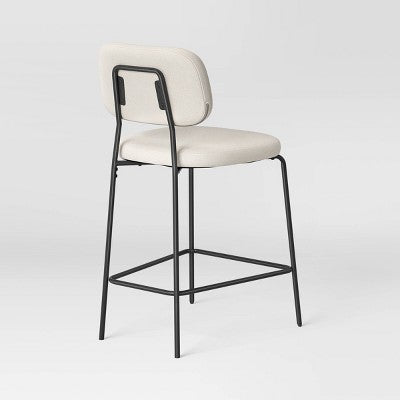  24" Upholstered With Metal Base Counter Height Barstool Cream Boucle - Room Essentials™