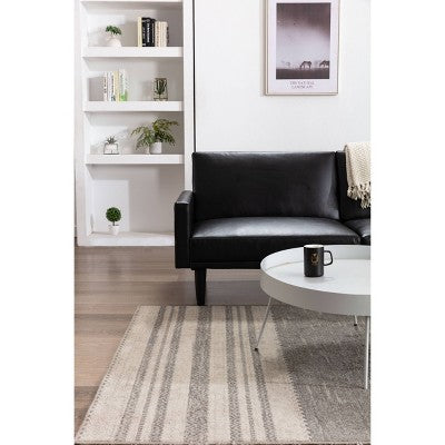  Faux Leather Futon Sofa With Arms Black - Room Essentials™