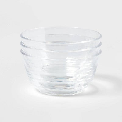  8oz 3pk Plastic Mini Bowls - Room Essentials™: Clear Snack Bowls, Dishwasher-Safe, Small Round Dining Set