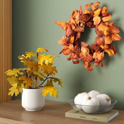  Orange Leaf Fall Mini Wreath - Room Essentials™