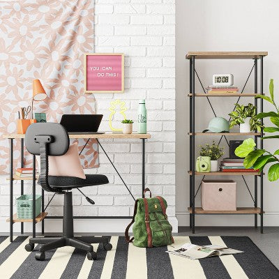  Mixed Material Desk With Shelves Natural - Room Essentials™