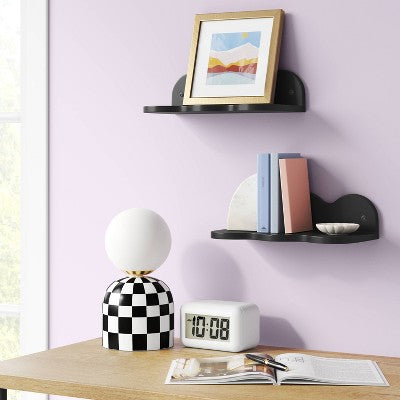  12" Wavy Wall Shelf 2pk Black - Room Essentials™