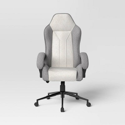  Swivel Dorm Gaming Chair Gray - Room Essentials™: Upholstered Computer Desk Chair, Adjustable, Fixed Arms