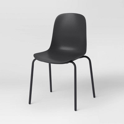  4pk Dorm Dining Chairs Black - Room Essentials™: Metal Frame, Armless, Powder-Coated Finish