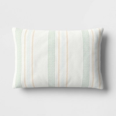  Textured Yarn Dyed Cotton Lumbar Throw Pillow - Room Essentials™