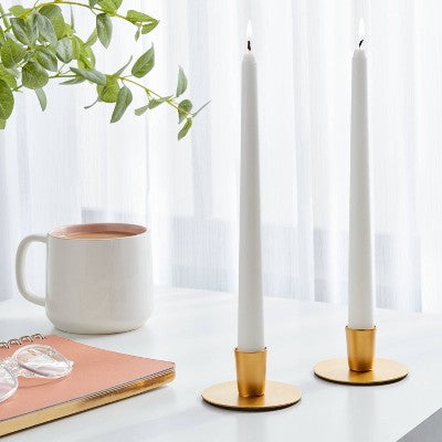  2pk Unscented Taper Candles White - Room Essentials™: Paraffin Wax, 6hr Burn Time, No Container