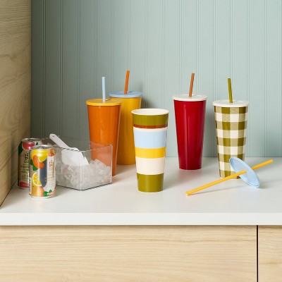  30oz 5pk Plastic Straw Tumbler - Room Essentials™