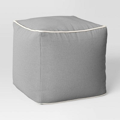  Color Block With Contrast Piping Pouf - Room Essentials™