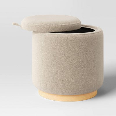  Round Upholstered Storage Ottoman - Room Essentials™
