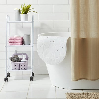  15"x27" Rounded Bath Mat White - Room Essentials™