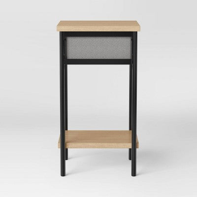  Fabric Bin Dorm Side Table Black Frame - Room Essentials™