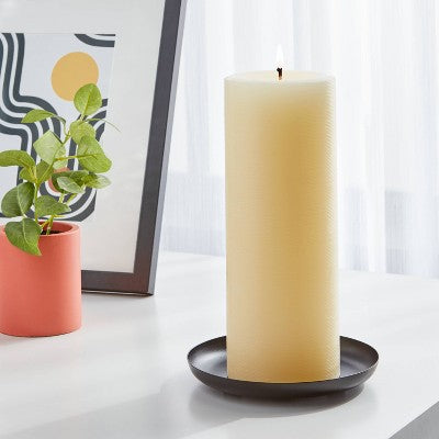  3' X 8" Unscented Candle Cream - Room Essentials™: Paraffin Wax, 110hr Burn Time, No Container