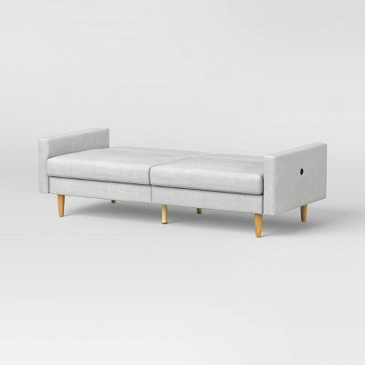 MidCentury Modern 78" Futon Sofa Light Gray - Room Essentials™