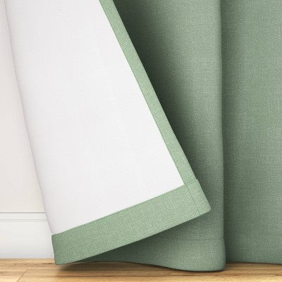  Room Darkening Heathered Thermal Window Curtain Panel Green - Room Essentials™