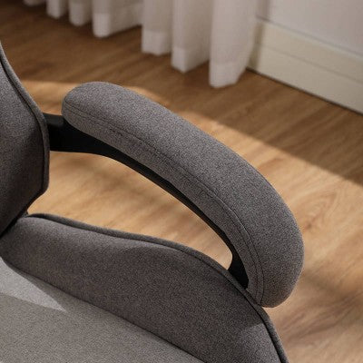  Swivel Dorm Gaming Chair Gray - Room Essentials™: Upholstered Computer Desk Chair, Adjustable, Fixed Arms