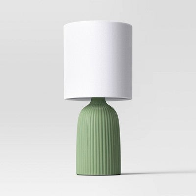  Fluted Ceramic Table Lamp: ETL Listed, Cotton/Polyester Shade, No Assembly - Room Essentials™