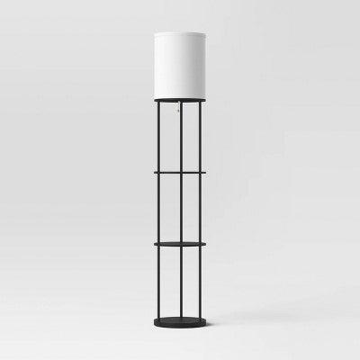  Shelf Floor Lamp Black (Includes LED Light Bulb) - Room Essentials™