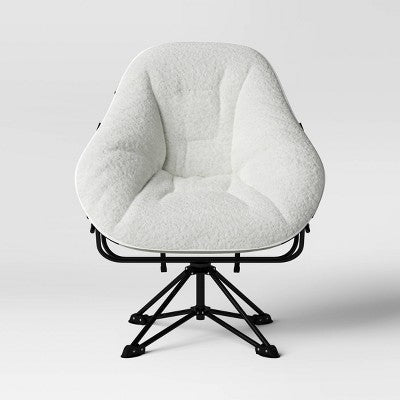  Padded Hex Swivel Dorm Chair Cream - Room Essentials™: Upholstered College Dorm Essential, No Assembly Required