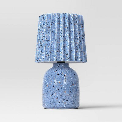  Mini Printed Ceramic Base Table Lamp With Printed Pleated Shade - Room Essentials™