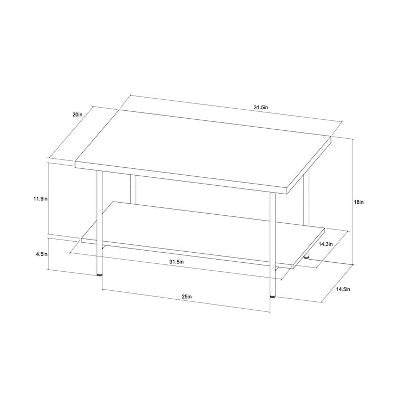  Wood And Metal Coffee Table With Storage Shelf - Room Essentials™