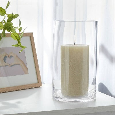  Clear Hurricane 4" X 7" Pillar Candle Holder - Room Essentials™: Transparent Vase, Tabletop Display